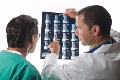 The doctor appears in spinal pictures